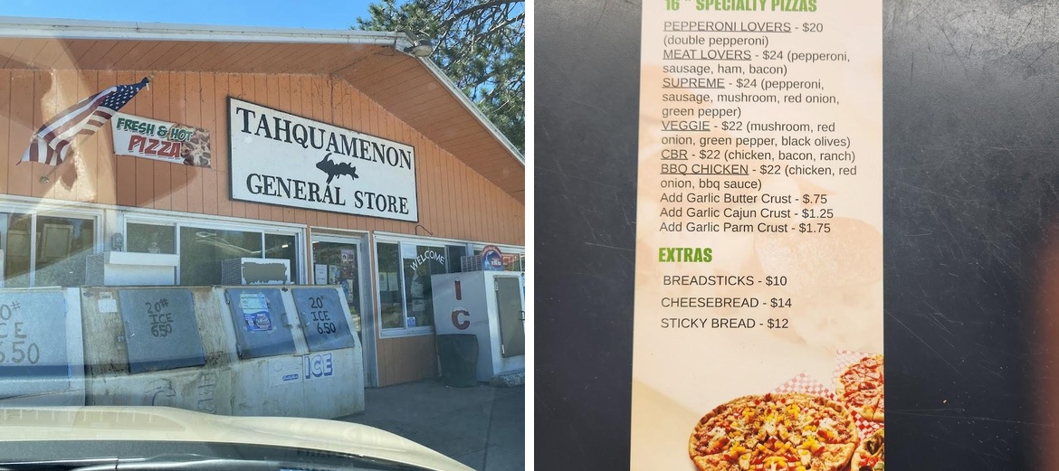 Tahquamenon Pizza Menu